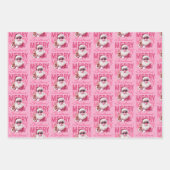 Merry Christmas Santa Blowing Bubble Gum Gift Wrap Inpakpapier Vel (Voorkant 3)