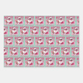 Merry Christmas Santa Blowing Bubble Gum Gift Wrap Inpakpapier Vel (Voorkant 2)