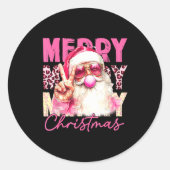 Merry Christmas Santa Bubble Gum Nk Xmas Family Me Ronde Sticker (Voorkant)