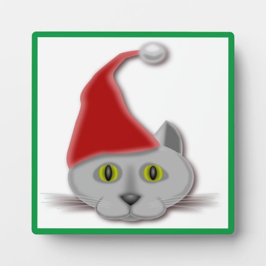 "MERRY CHRISTMAS" SANTA CAT FOTOPLAAT (Voorkant)
