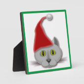 "MERRY CHRISTMAS" SANTA CAT FOTOPLAAT (Voorkant)