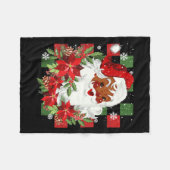 Merry Christmas Santa Claus Black Afro African Ame Fleece Deken (Voorkant (Horizontaal))