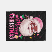 Merry Christmas Santa Claus Black Afro African Ame Fleece Deken (Voorkant (Horizontaal))
