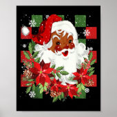 Merry Christmas Santa Claus Black Afro African Ame Poster (Voorkant)