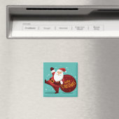 Merry Christmas: Santa Claus Holding Sack of Gifts Magneet (Insitu (Vaatwasser))