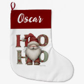 Merry Christmas Santa Claus Holiday Stocking Grote Kerstsok (Voorkant)