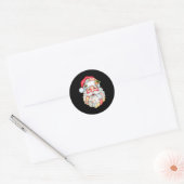 Merry Christmas Santa Claus Patchwork Pajamas Xmas Ronde Sticker (Envelop)