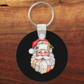 Merry Christmas Santa Claus Patchwork Pajamas Xmas Sleutelhanger (Voorkant)
