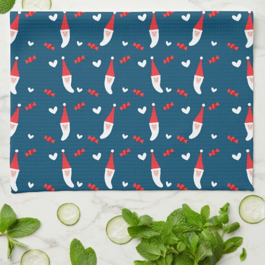 MERRY CHRISTMAS | Santa Claus Pattern Theedoek (Gevouwen)