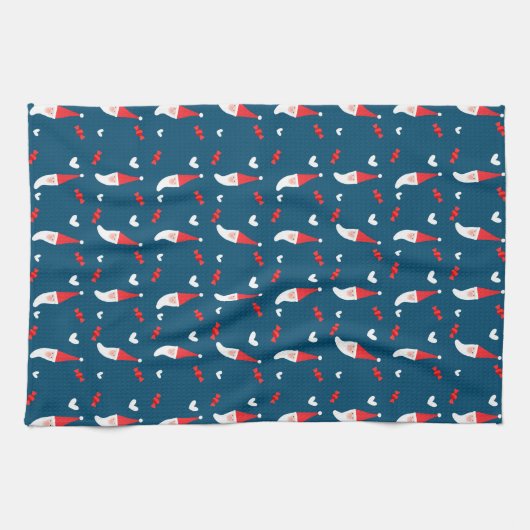 MERRY CHRISTMAS | Santa Claus Pattern Theedoek (Horizontaal)