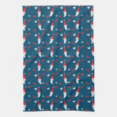 MERRY CHRISTMAS | Santa Claus Pattern Theedoek (Verticaal)