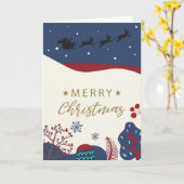 MERRY CHRISTMAS | Santa Claus Winter Holiday Card Kaart (Gele Bloem)