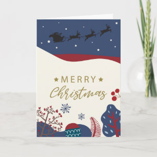 MERRY CHRISTMAS Santa Claus Winter Holiday Card Kaart