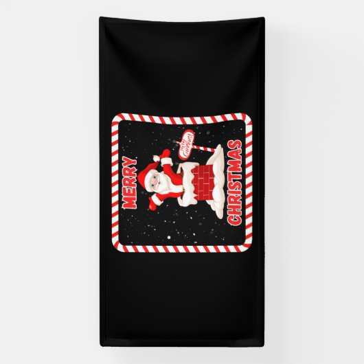 Merry Christmas Santa Collectie 4x8 Vinyl Banner (Verticaal)