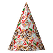 Merry Christmas Santa Dog Puppy Design Feesthoedjes (Achterkant)