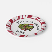 Merry Christmas Santa Frog Plates Papieren Bordje (Gekanteld)