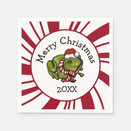 Merry Christmas Santa Frog Servet