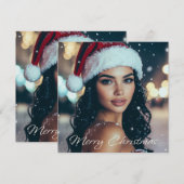 Merry Christmas - Santa Girl - Kaart (Voorkant / Achterkant)