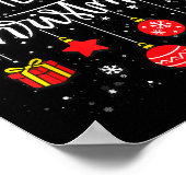 Merry Christmas Santa Hat Lights Funny Xmas Family Poster (Hoek)