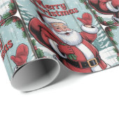 Merry Christmas Santa Holiday Christmas  Cadeaupapier (Rol Hoek)