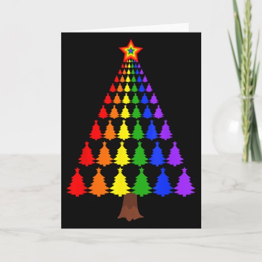 Merry Christmas Santa Human Lgbt Gay Pride Flag Xm Kaart (Voorkant)