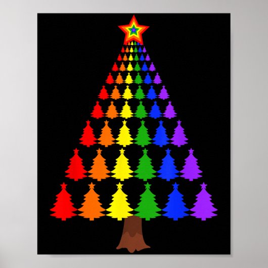 Merry Christmas Santa Human Lgbt Gay Pride Flag Xm Poster (Voorkant)