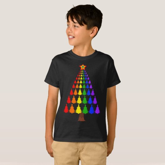 Merry Christmas Santa Human Lgbt Gay Pride Flag Xm T-shirt (Voorkant volledig)