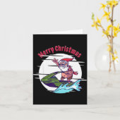 Merry Christmas Santa Jet Ski Watersrts  Kaart (Gele Bloem)
