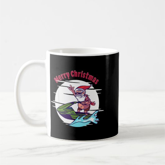 Merry Christmas Santa Jet Ski Watersrts Koffiemok (Links)