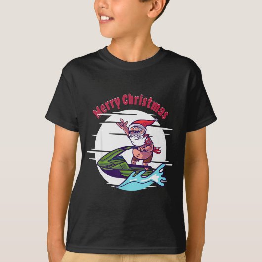 Merry Christmas Santa Jet Ski Watersrts  T-shirt (Voorkant)