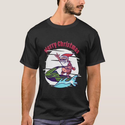 Merry Christmas Santa Jet Ski Watersrts  T-shirt (Voorkant)