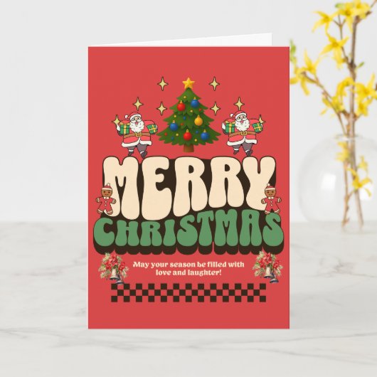 Merry Christmas Santa Kaart (Gele Bloem)