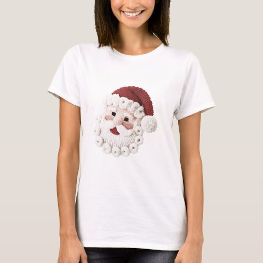 Merry Christmas Santa Latch Hook T-shirt (Voorkant)
