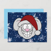 Merry Christmas Santa Mouse Screwball Graphics Briefkaart (Voorkant / Achterkant)