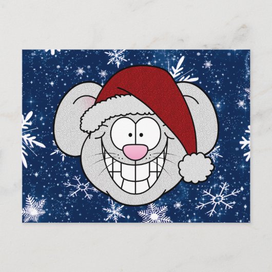 Merry Christmas Santa Mouse Screwball Graphics Briefkaart (Voorkant)