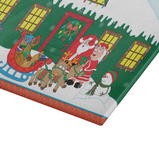 Merry Christmas Santa Ms. Claus Reindeer Snijplank (Hoek)