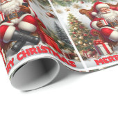 Merry Christmas Santa ontwerp Cadeaupapier (Rol Hoek)