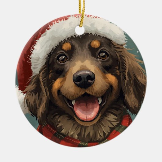 Merry Christmas Santa Paws Dog Ornament (Voorkant)