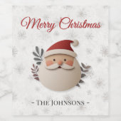 Merry Christmas Santa – Personalized Holiday Wijn Etiket (Enkel label)