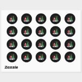 Merry Christmas Santa Playing Bowling Srt Lovers  Ronde Sticker (Vel)
