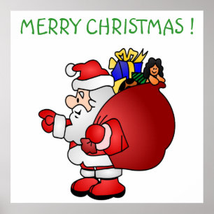 "MERRY CHRISTMAS" SANTA POSTER