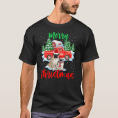 Merry Christmas Santa Pug And Truck Dog Gift T-shirt (Voorkant)