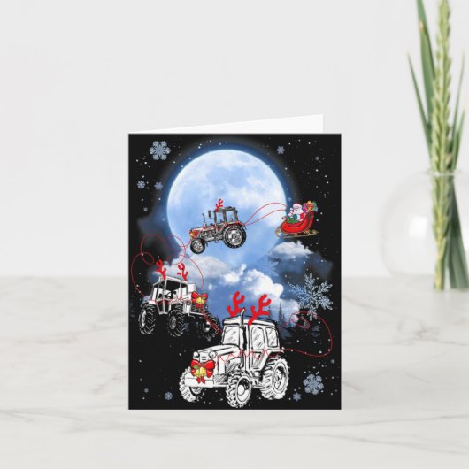 Merry Christmas Santa Ride Truck Sleigh Xmas Paj T Kaart (Voorkant)
