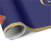 Merry Christmas Santa Riding Sleigh Christmas Tree Cadeaupapier (Rol Hoek)