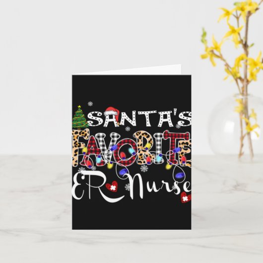 Merry Christmas Santa S Favorite Er Nurse Xmas Lig Kaart (Gele Bloem)