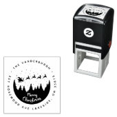 Merry Christmas Santa Sleigh Custom Retour Adres Zelfinktende Stempel (In situ)