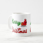 Merry Christmas Santa Sleigh half script Koffiemok (Voorkant links)
