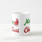 Merry Christmas Santa Sleigh half script Koffiemok (Center)