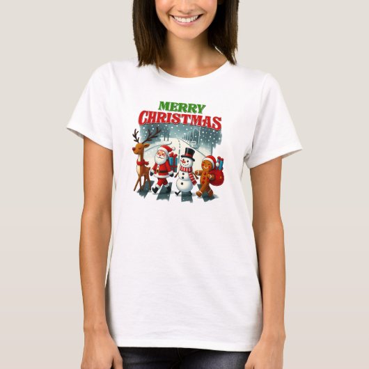 Merry Christmas Santa, Snowman, Gingers Xmas T-shirt (Voorkant)