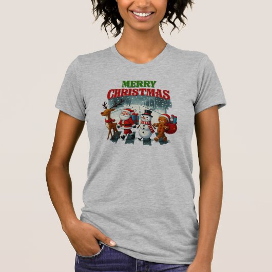 Merry Christmas Santa, Snowman, Gingers Xmas T-shirt (Voorkant)